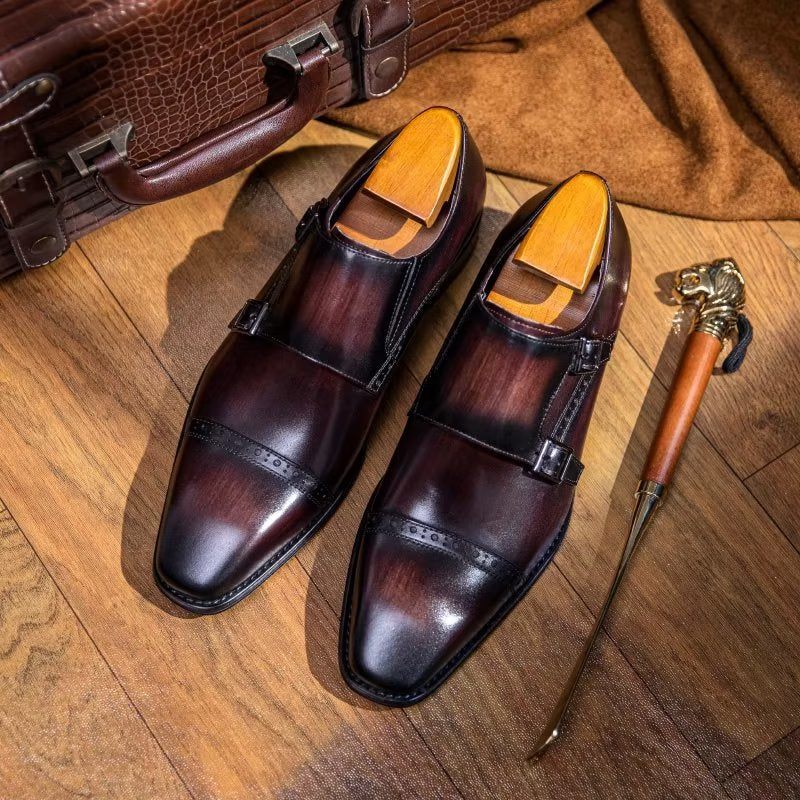 Formelle Herrenschuhe Monkstraps-kleiderschuhe - Kaffee