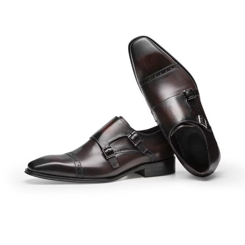 Formelle Herrenschuhe Monkstraps-kleiderschuhe - Kaffee