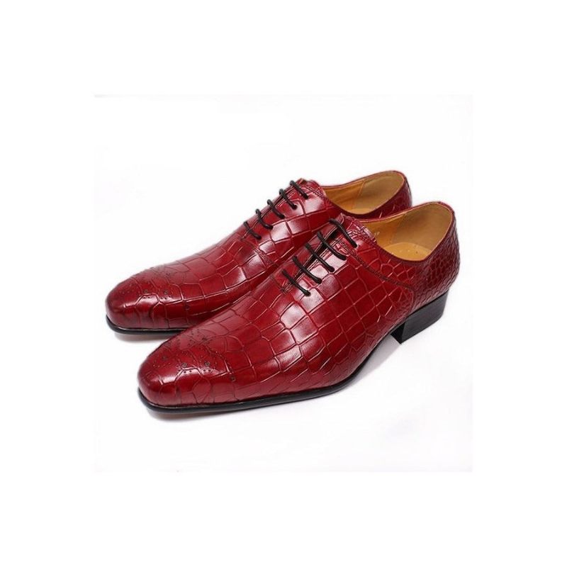 Formelle Herrenschuhe Opulent Crocprint Oxford-schuhe - Rot