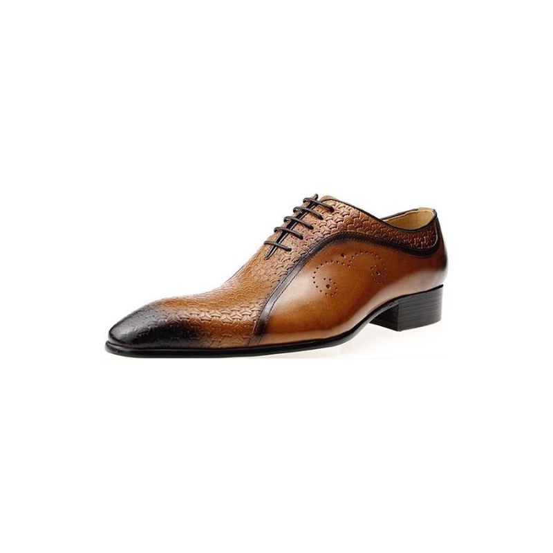 Formelle Herrenschuhe Opulente Brogue-hochzeits-oxfords Aus Leder - Braun