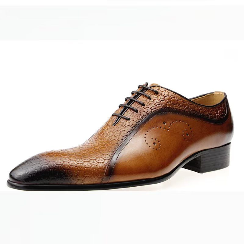 Formelle Herrenschuhe Opulente Brogue-hochzeits-oxfords Aus Leder - Braun