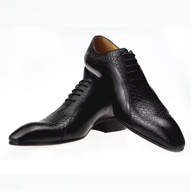 Formelle Herrenschuhe Opulente Brogue-hochzeits-oxfords Aus Leder - Schwarz