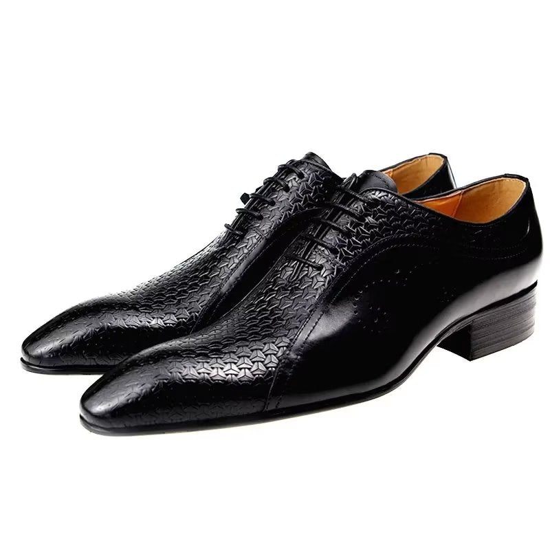 Formelle Herrenschuhe Opulente Brogue-hochzeits-oxfords Aus Leder - Schwarz