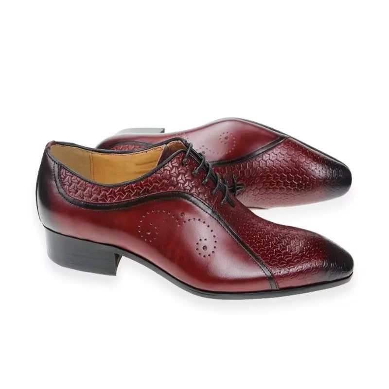 Formelle Herrenschuhe Opulente Brogue-hochzeits-oxfords Aus Leder - Rot