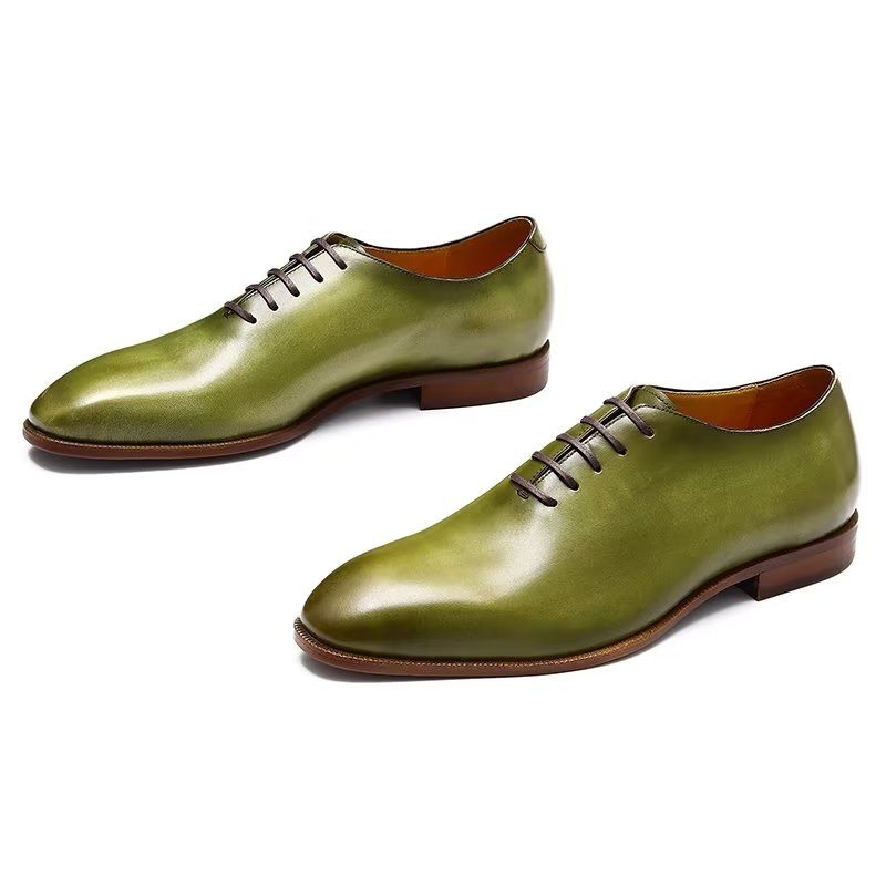 Formelle Herrenschuhe Opulente Exotische Oxford-schuhe Mit Runder Zehenpartie - Grün