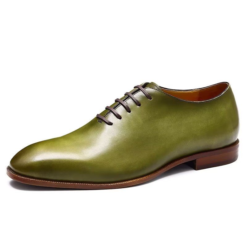 Formelle Herrenschuhe Opulente Exotische Oxford-schuhe Mit Runder Zehenpartie - Grün