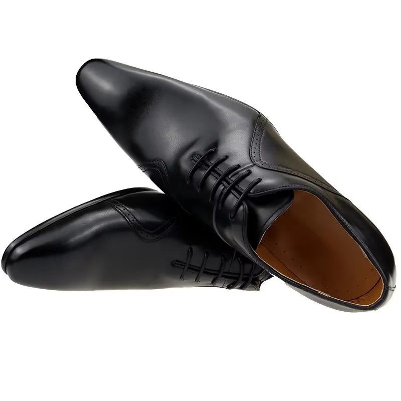 Formelle Herrenschuhe Opulente Maßgeschneiderte Brogue-hochzeitsschuhe Aus Leder - Schwarz