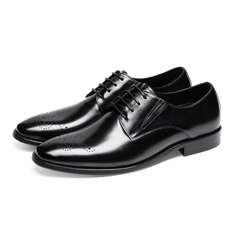 Formelle Herrenschuhe Raffinierte Brogue-schuhe Aus Rindsleder - Schwarz