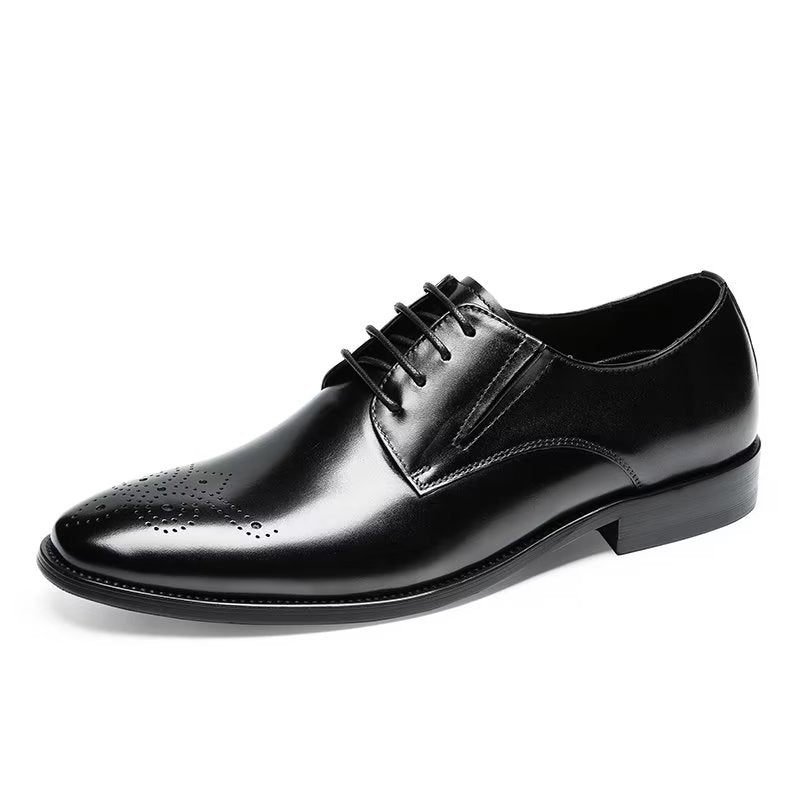 Formelle Herrenschuhe Raffinierte Brogue-schuhe Aus Rindsleder - Schwarz