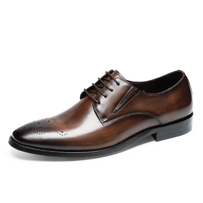 Formelle Herrenschuhe Raffinierte Brogue-schuhe Aus Rindsleder - Kaffee