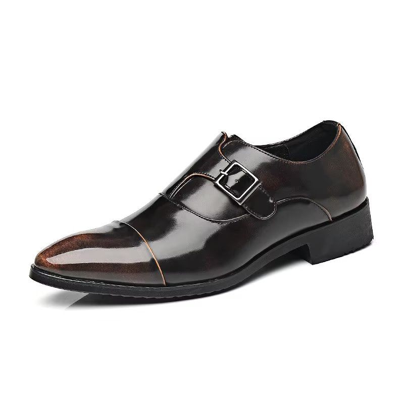 Formelle Herrenschuhe Raffinierte Eleganz Spitze Zehenpartie Monkstrap-kleiderschuhe - Kaffee