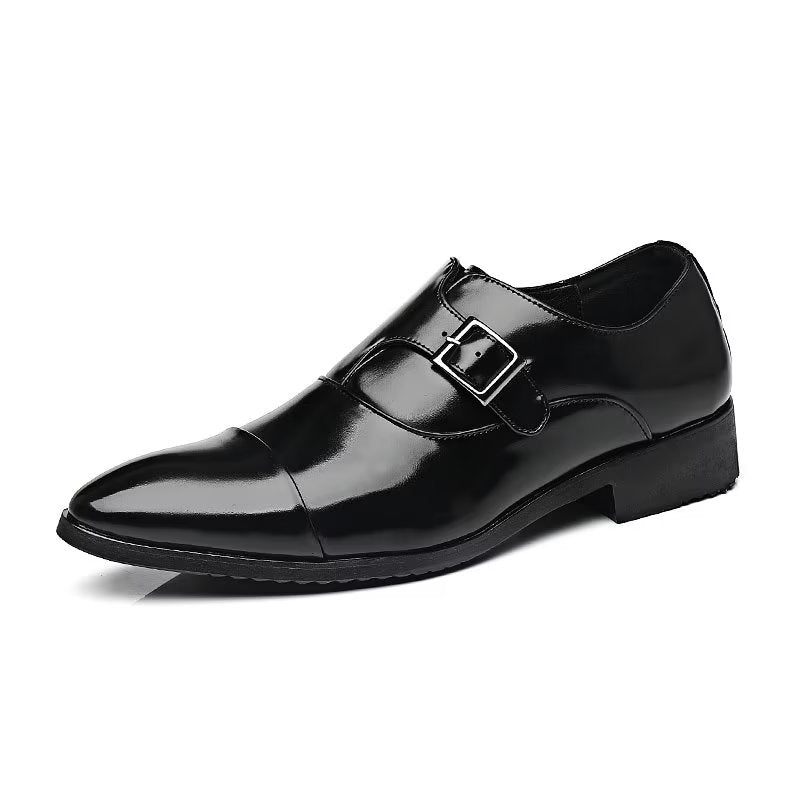 Formelle Herrenschuhe Raffinierte Eleganz Spitze Zehenpartie Monkstrap-kleiderschuhe - Schwarz