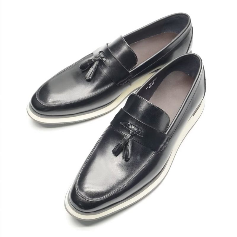 Formelle Herrenschuhe Raffinierte Slip-on-lederschuhe Für Herren - Schwarz