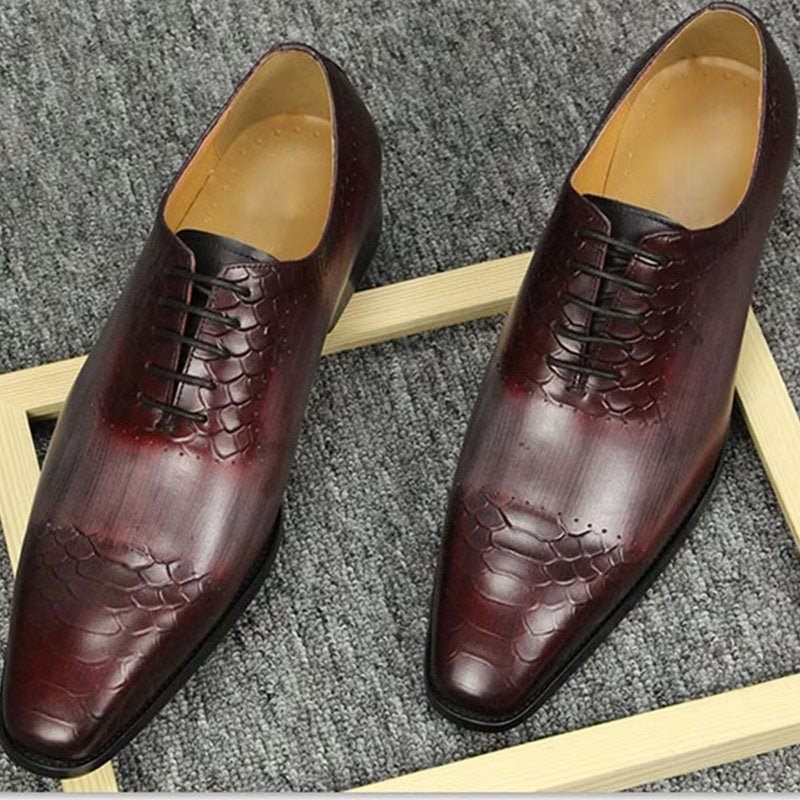 Formelle Herrenschuhe Schicke Brogue-hochzeitsschuhe Aus Leder - Rot