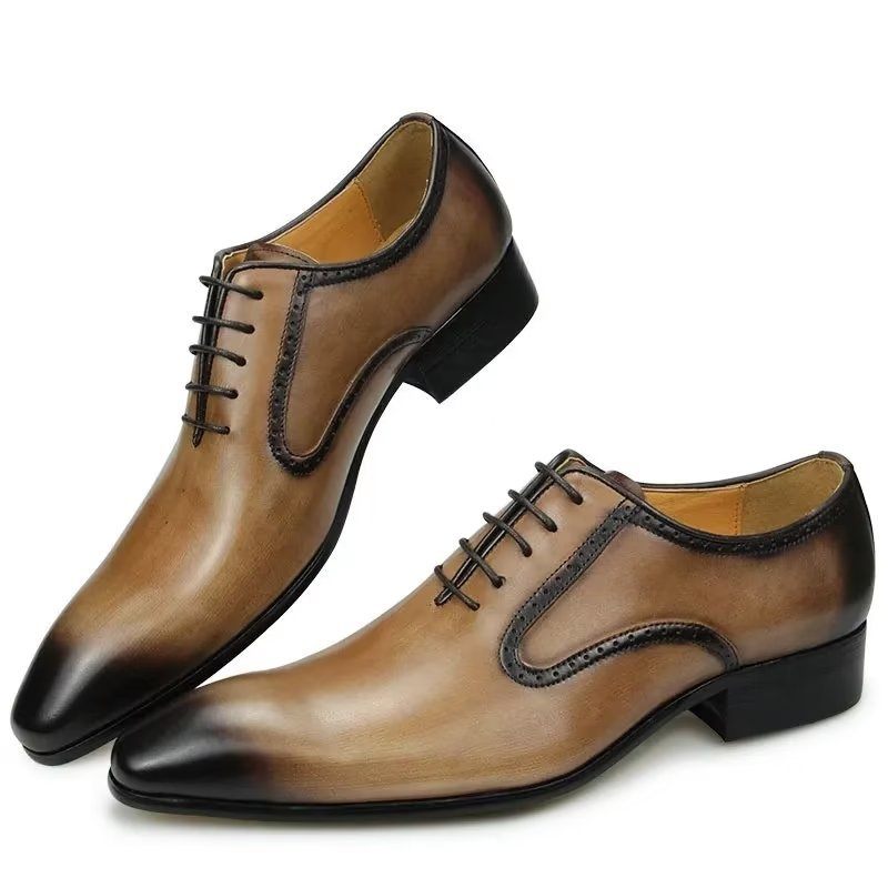 Formelle Herrenschuhe Schicke Brogue-schuhe Aus Echtem Leder Für Hochzeiten - Braun