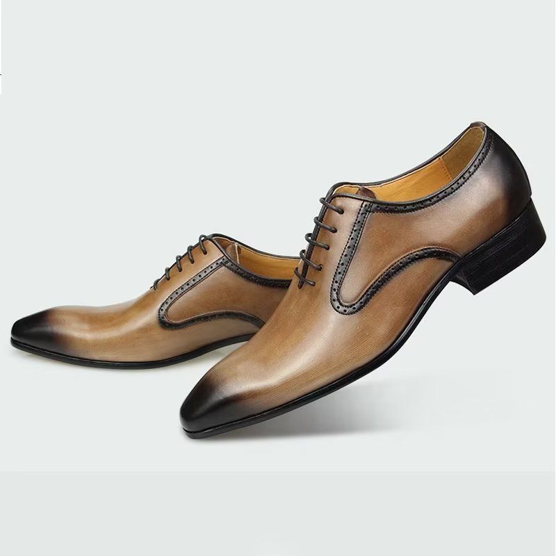 Formelle Herrenschuhe Schicke Brogue-schuhe Aus Echtem Leder Für Hochzeiten - Braun