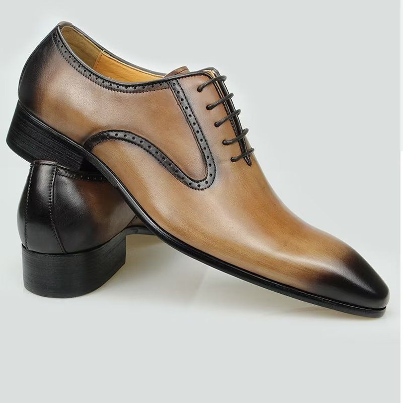 Formelle Herrenschuhe Schicke Brogue-schuhe Aus Echtem Leder Für Hochzeiten - Braun