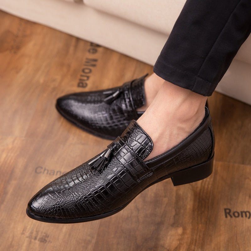 Formelle Herrenschuhe Schicke Business-loafer Aus Leder - Schwarz