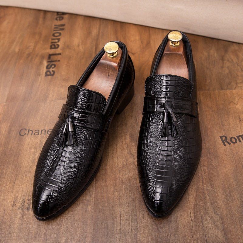 Formelle Herrenschuhe Schicke Business-loafer Aus Leder - Schwarz