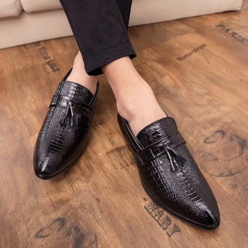 Formelle Herrenschuhe Schicke Business-loafer Aus Leder - Schwarz