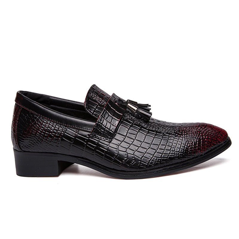 Formelle Herrenschuhe Schicke Business-loafer Aus Leder - Rot