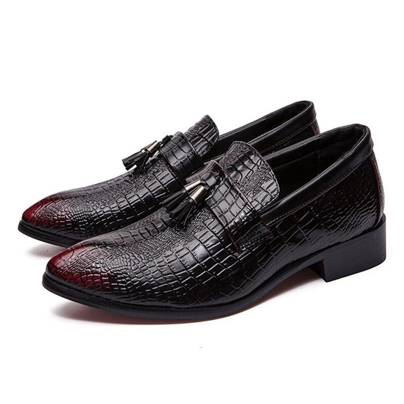 Formelle Herrenschuhe Schicke Business-loafer Aus Leder - Rot