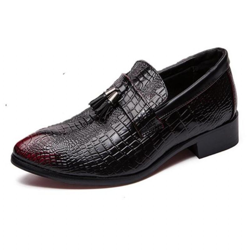 Formelle Herrenschuhe Schicke Business-loafer Aus Leder - Rot