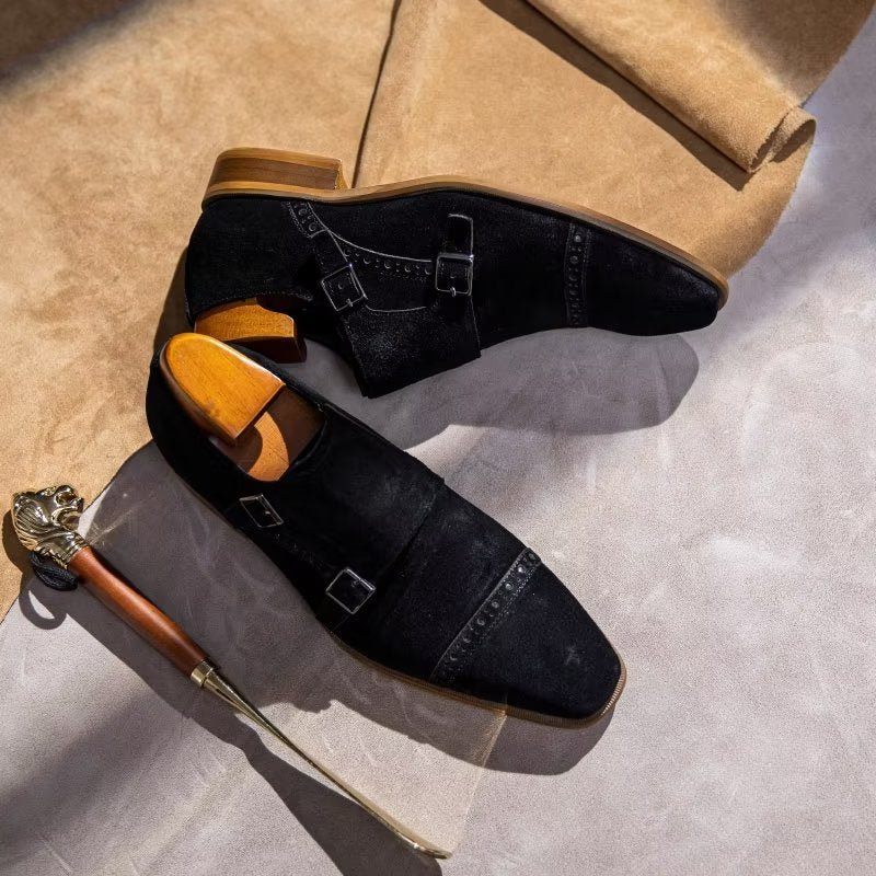 Formelle Herrenschuhe Schicke Monkstraps-kleiderschuhe Mit Schnallenverschluss - Schwarz