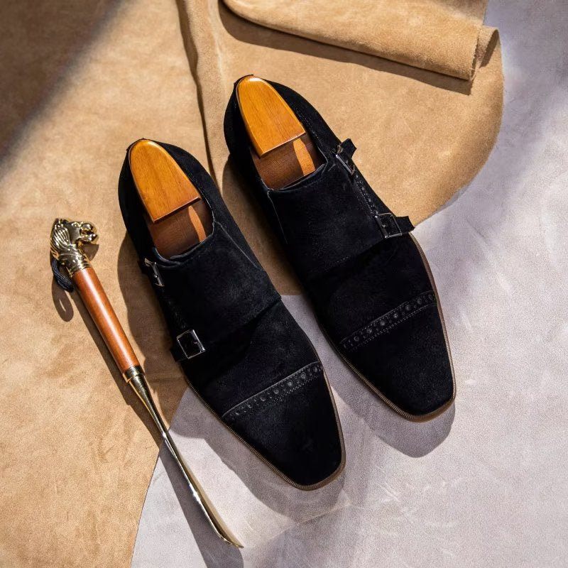 Formelle Herrenschuhe Schicke Monkstraps-kleiderschuhe Mit Schnallenverschluss - Schwarz