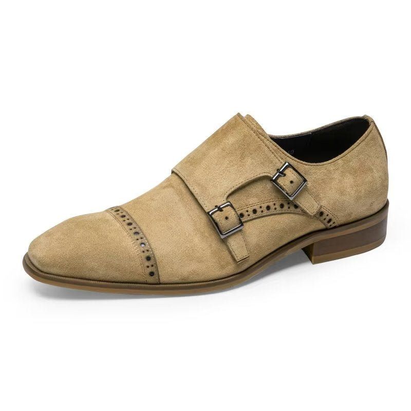 Formelle Herrenschuhe Schicke Monkstraps-kleiderschuhe Mit Schnallenverschluss - Beige