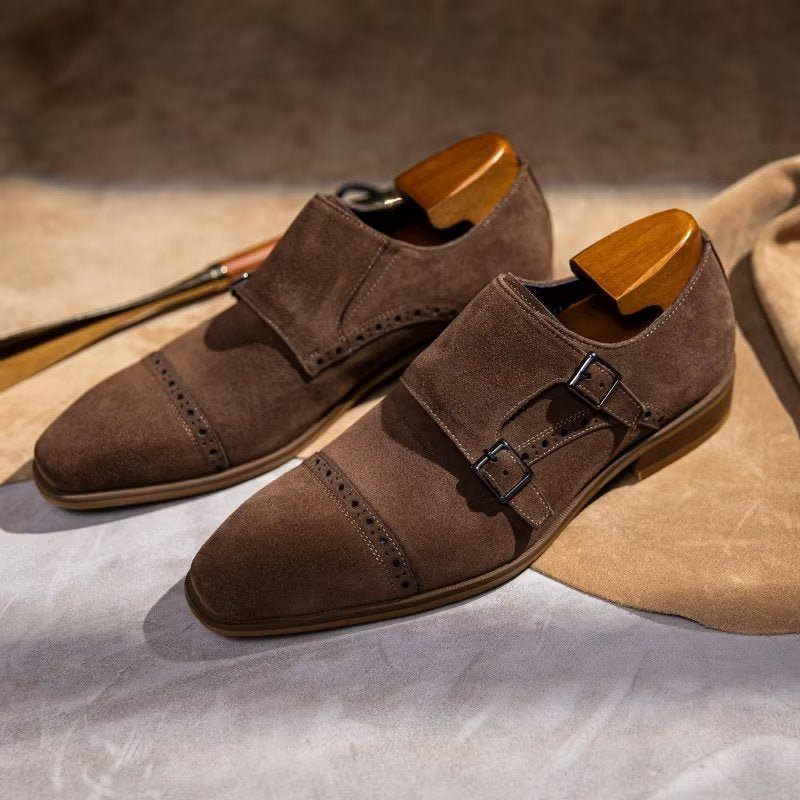 Formelle Herrenschuhe Schicke Monkstraps-kleiderschuhe Mit Schnallenverschluss - Braun