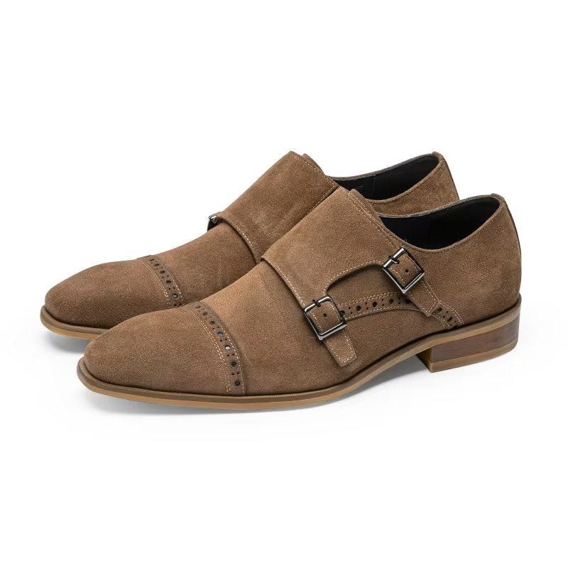 Formelle Herrenschuhe Schicke Monkstraps-kleiderschuhe Mit Schnallenverschluss - Braun