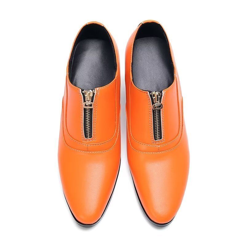 Formelle Herrenschuhe Schicke Slip-on-schuhe Aus Echtem Leder - Orange