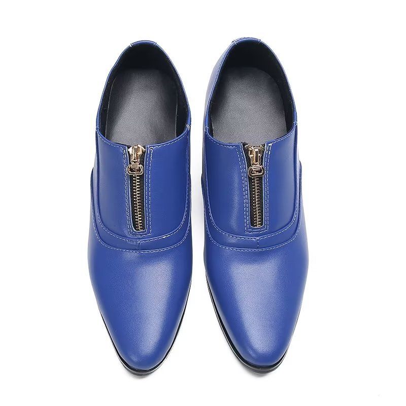 Formelle Herrenschuhe Schicke Slip-on-schuhe Aus Echtem Leder - Blau