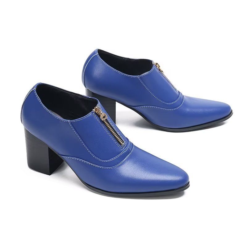 Formelle Herrenschuhe Schicke Slip-on-schuhe Aus Echtem Leder - Blau