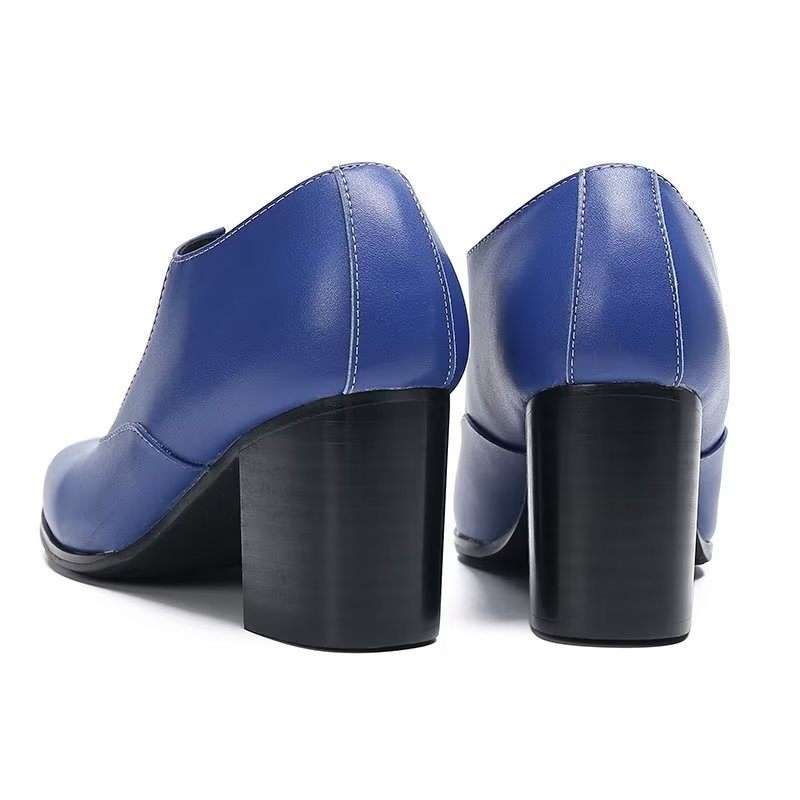 Formelle Herrenschuhe Schicke Slip-on-schuhe Aus Echtem Leder - Blau