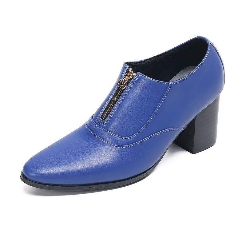 Formelle Herrenschuhe Schicke Slip-on-schuhe Aus Echtem Leder - Blau