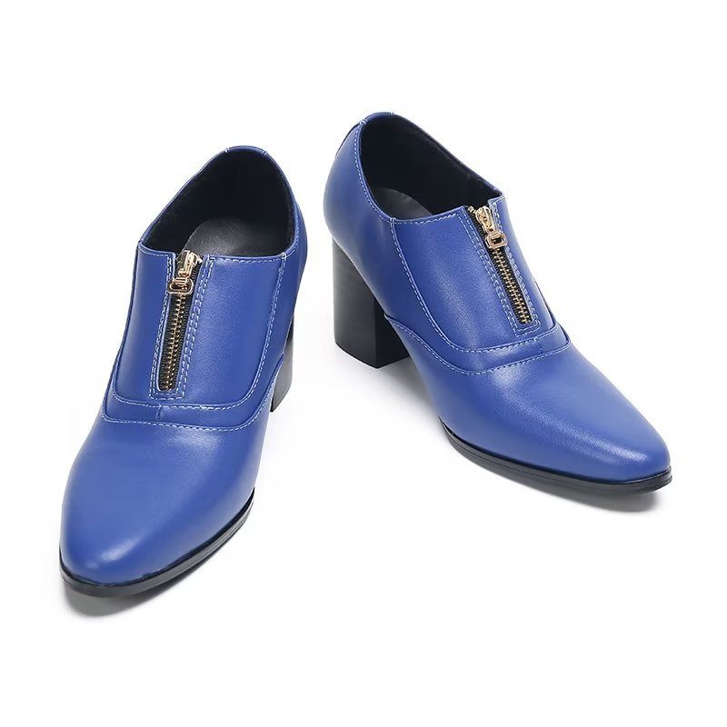 Formelle Herrenschuhe Schicke Slip-on-schuhe Aus Echtem Leder - Blau