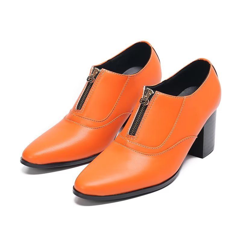 Formelle Herrenschuhe Schicke Slip-on-schuhe Aus Echtem Leder - Orange