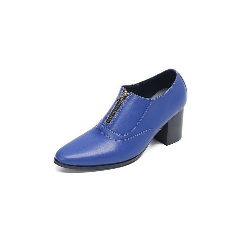 Formelle Herrenschuhe Schicke Slip-on-schuhe Aus Echtem Leder - Blau