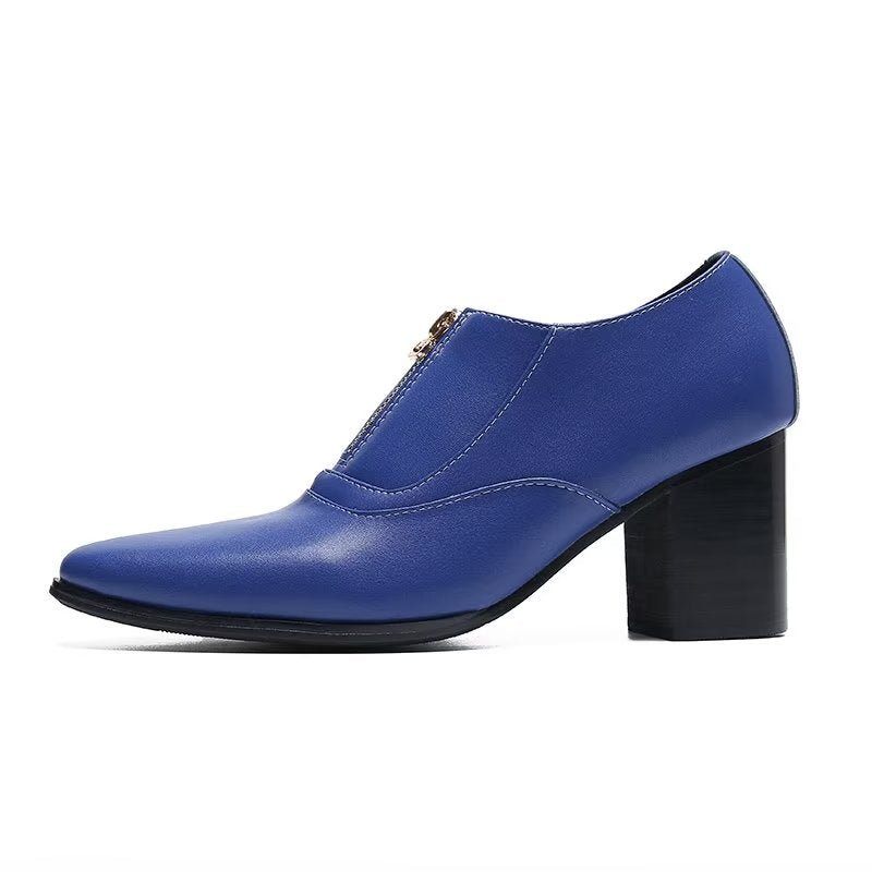 Formelle Herrenschuhe Schicke Slip-on-schuhe Aus Echtem Leder - Blau