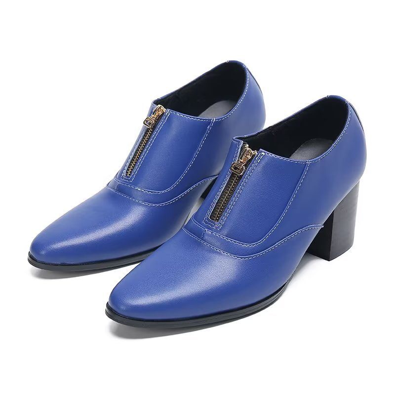 Formelle Herrenschuhe Schicke Slip-on-schuhe Aus Echtem Leder - Blau