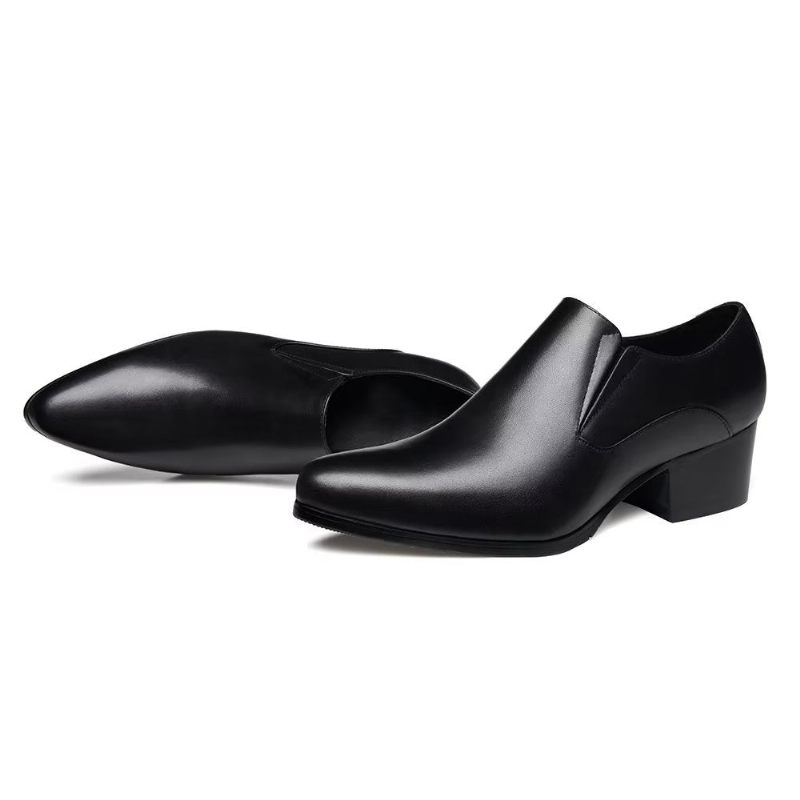 Formelle Herrenschuhe Schicke Slip-on-schuhe Mit Spitzer Zehenpartie - Schwarz