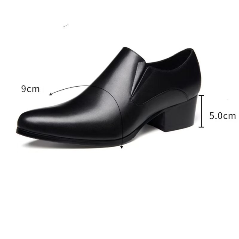 Formelle Herrenschuhe Schicke Slip-on-schuhe Mit Spitzer Zehenpartie - Schwarz