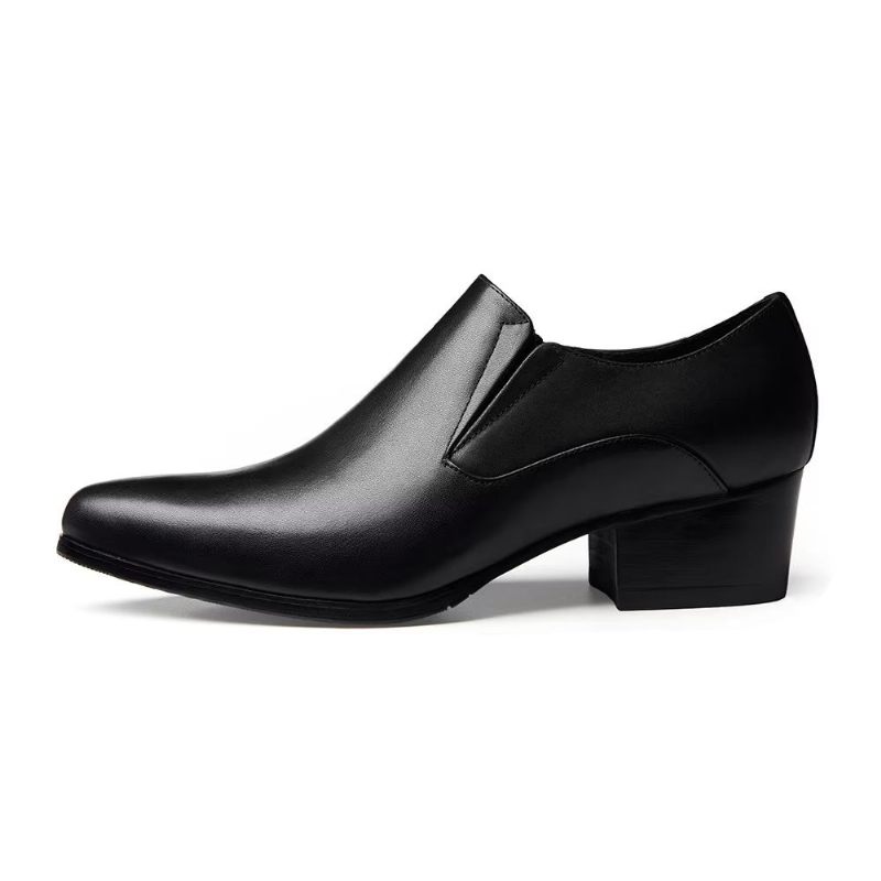 Formelle Herrenschuhe Schicke Slip-on-schuhe Mit Spitzer Zehenpartie - Schwarz