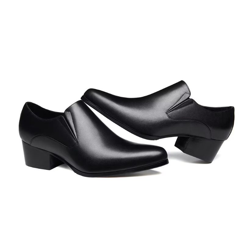 Formelle Herrenschuhe Schicke Slip-on-schuhe Mit Spitzer Zehenpartie - Schwarz