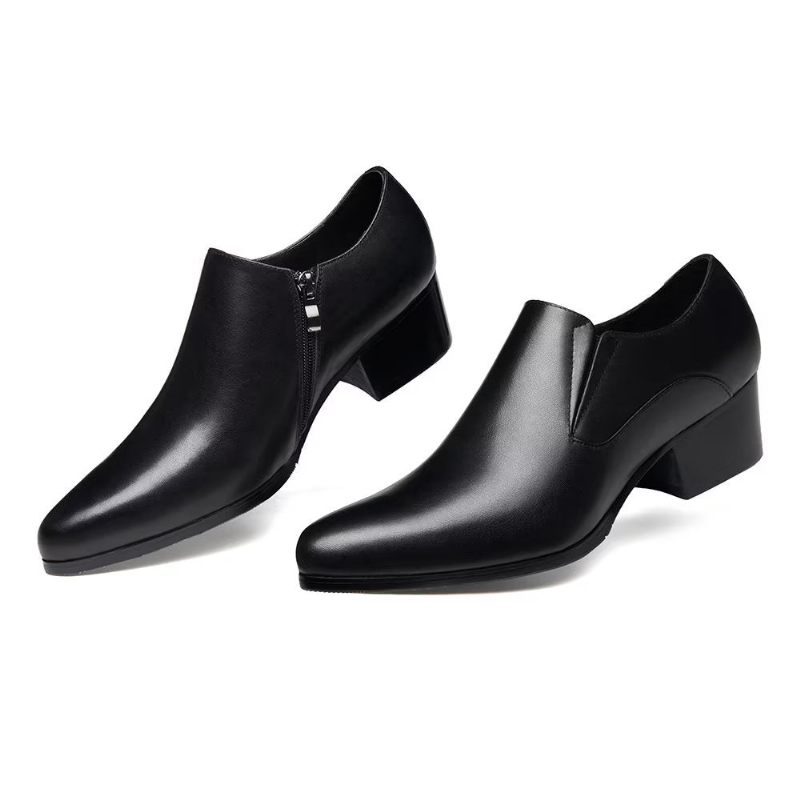 Formelle Herrenschuhe Schicke Slip-on-schuhe Mit Spitzer Zehenpartie - Schwarz