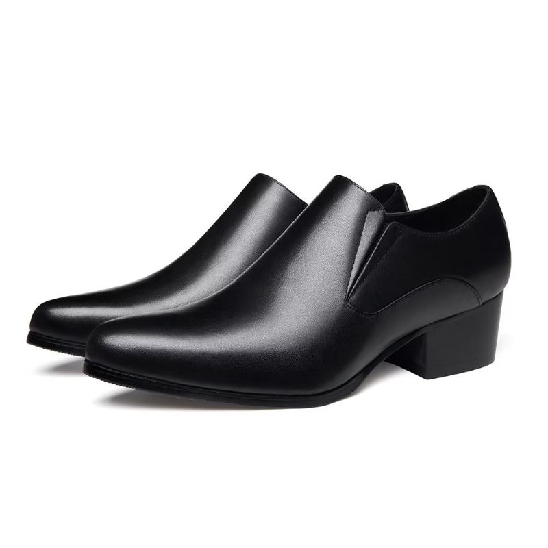 Formelle Herrenschuhe Schicke Slip-on-schuhe Mit Spitzer Zehenpartie - Schwarz