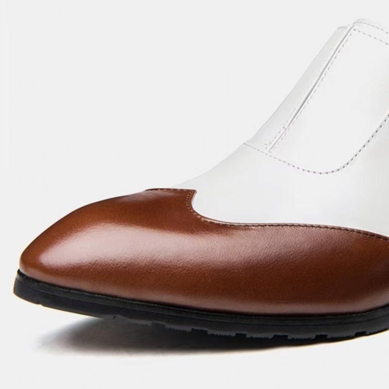 Formelle Herrenschuhe Schicke Slip-on-schuhe Mit Spitzer Zehenpartie - Weiß