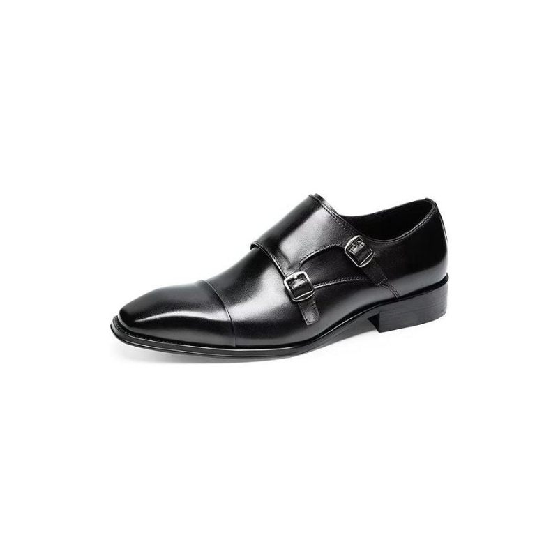 Formelle Herrenschuhe Slip-on-monkstraps Aus Raffiniertem Leder